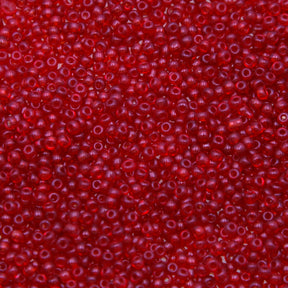 10EP244-2: Vintage French Seed Bead Transparent Red 10/0