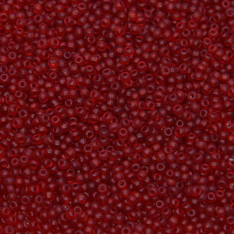 10EP244-2R: Vintage French Seed Bead Transparent Red 10/0 50Grams