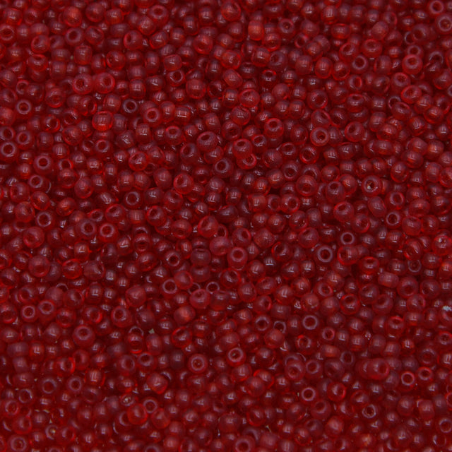 10EP244-2R: Vintage French Seed Bead Transparent Red 10/0 50Grams