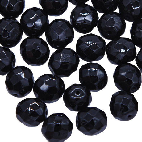10FC109-L: Cz Faceted Round Black 10MM-50PC