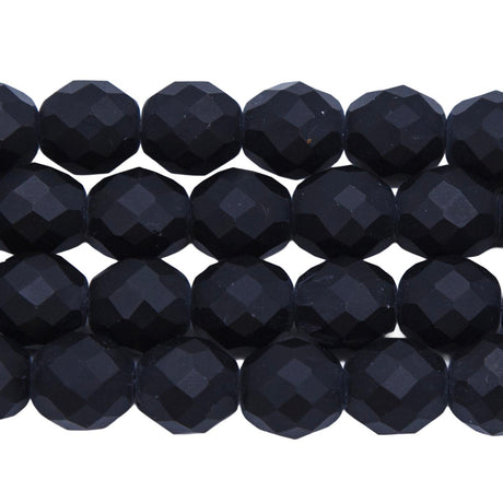 10FC109-M: Cz Faceted Round Black Matte 10MM 150PC