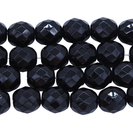 10FC109: Cz Faceted Round Black 10MM-150PC