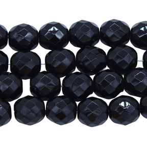 10FC109R: Cz Faceted Round Black 10MM 25PC