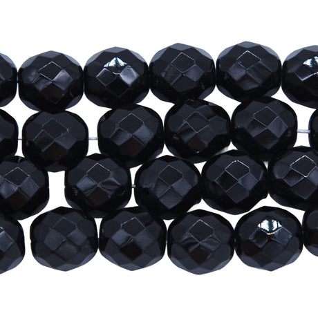 10FC109R: Cz Faceted Round Black 10MM 25PC