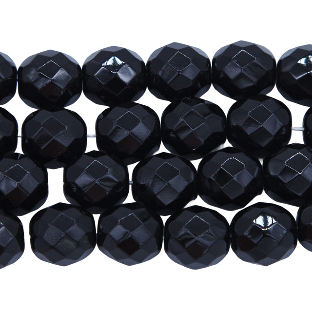 10FC109R: Cz Faceted Round Black 10MM 25PC