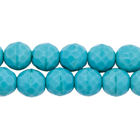 10FC185: CZ FACET RD Turquoise Green 10mm-150PC