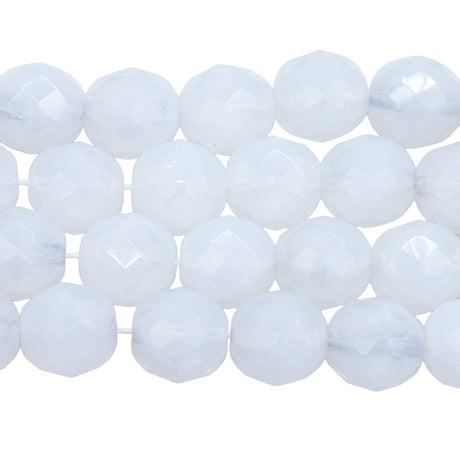 10FC210R: Cz Faceted Round Opal White 10mm-25PC
