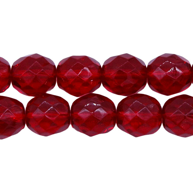 10FC245: CZ FACET RD TRANS DK Ruby 10mm-150PC