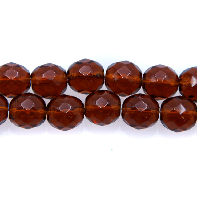 10FC256: CZ FACET RD TRANS DK Topaz 10mm-150PC