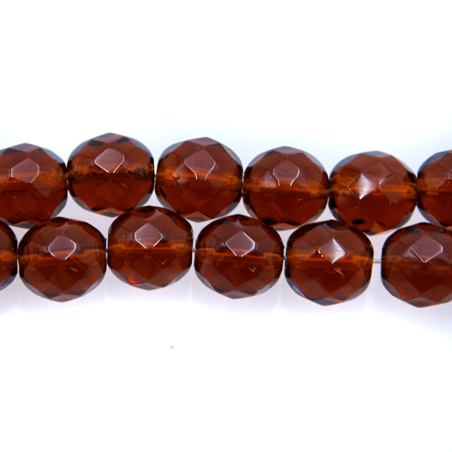 10FC256R: CZ FACET RD Trans DK Topaz 10mm-25PC