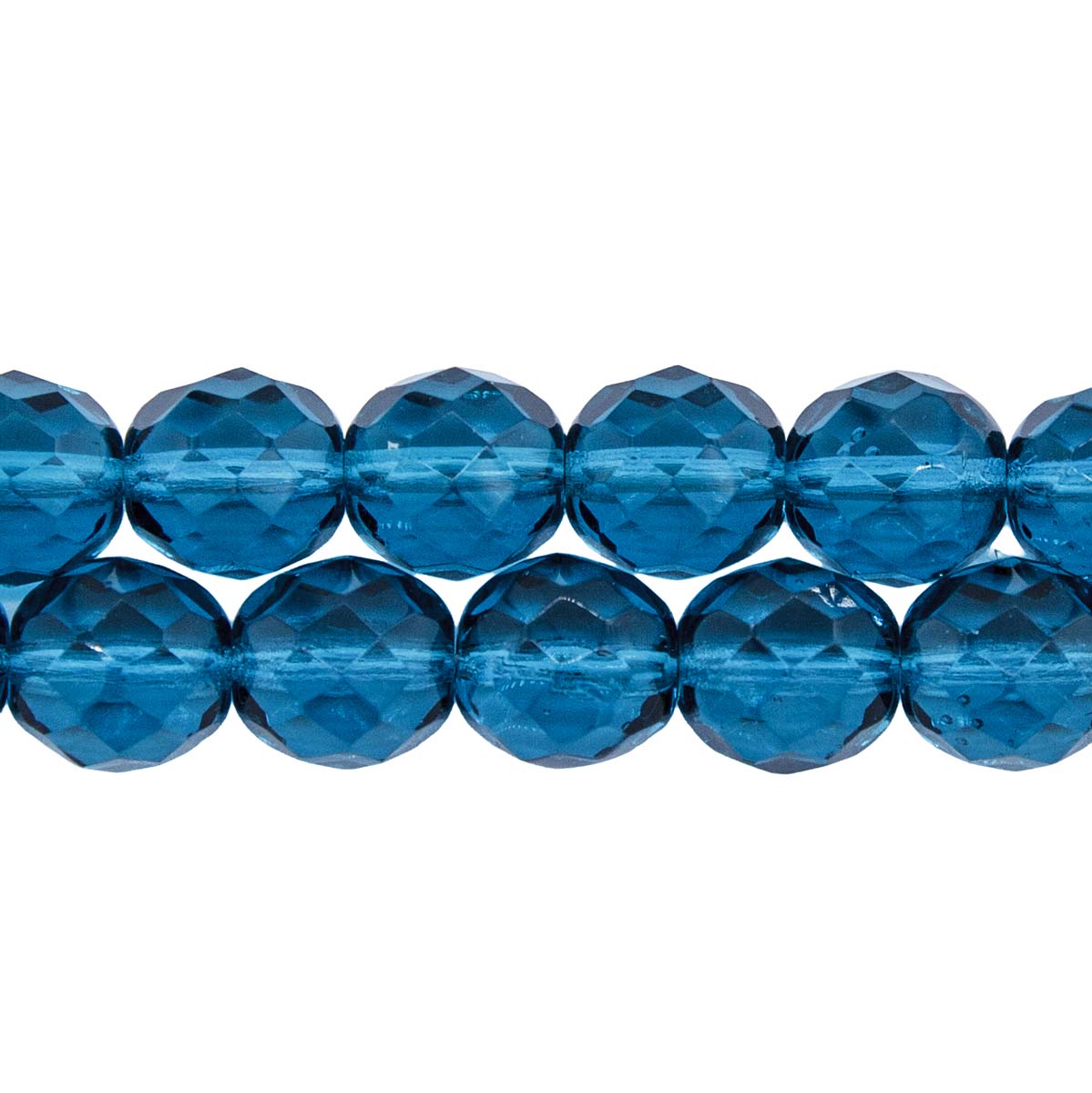 10FC266: CZ FACET RD TRANS DK MED Aqua 10mm-150PC