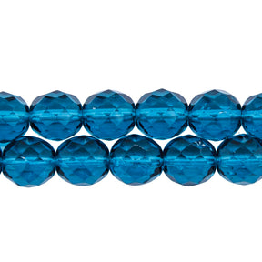 10FC266R: CZ FACET RD Trans DK MED Aqua 10mm-25PC