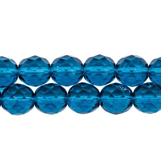 10FC266R: CZ FACET RD Trans DK MED Aqua 10mm-25PC