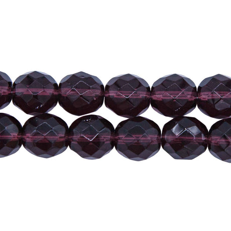 10FC298: CZ FACET RD TRANS DK Amethyst 10mm-150PC