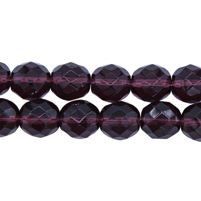 10FC298: CZ FACET RD TRANS DK Amethyst 10mm-150PC