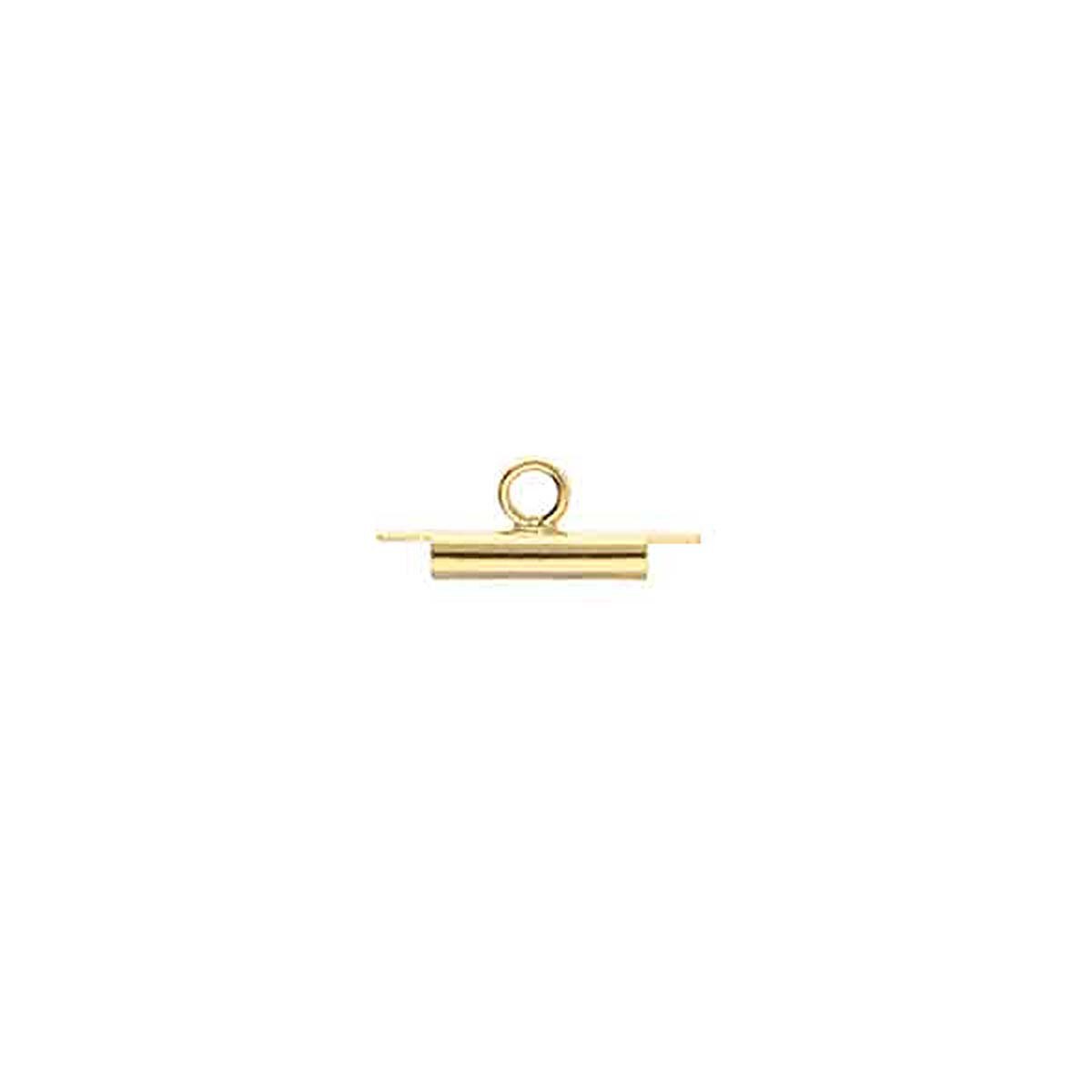 10FI83-G: Miyuki Slide End Tube 10mm Gold Plated- 2ppk