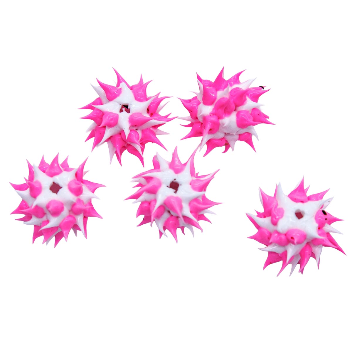 10MS112-92: Rubber Round White w/Pink 10mm - 5PPK