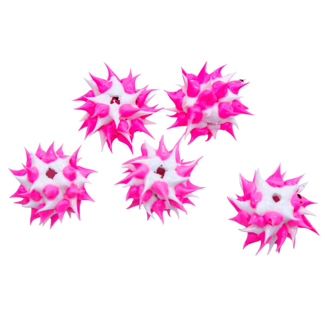 10MS112-92: Rubber Round White w/Pink 10mm - 5PPK