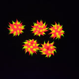 10MS134-22: Rubber Round Orange w/Yellow 10mm - 5PPK