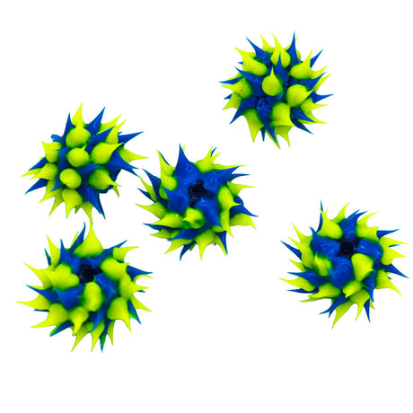 10MS174-22: Rubber Round Blue w/Yellow 10mm - 5PPK