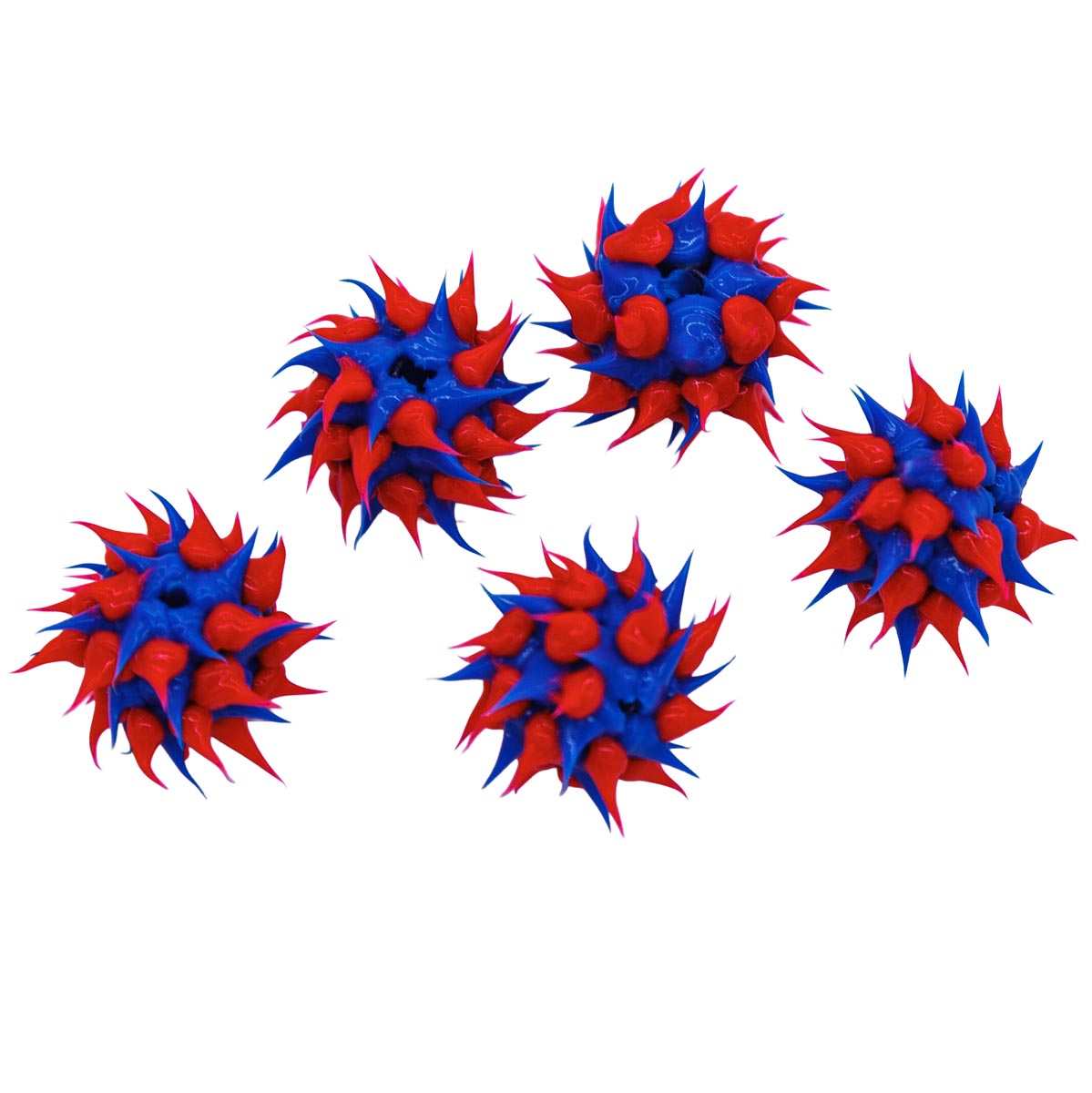 10MS174-92: Rubber Round Blue w/Pink 10mm - 5PPK