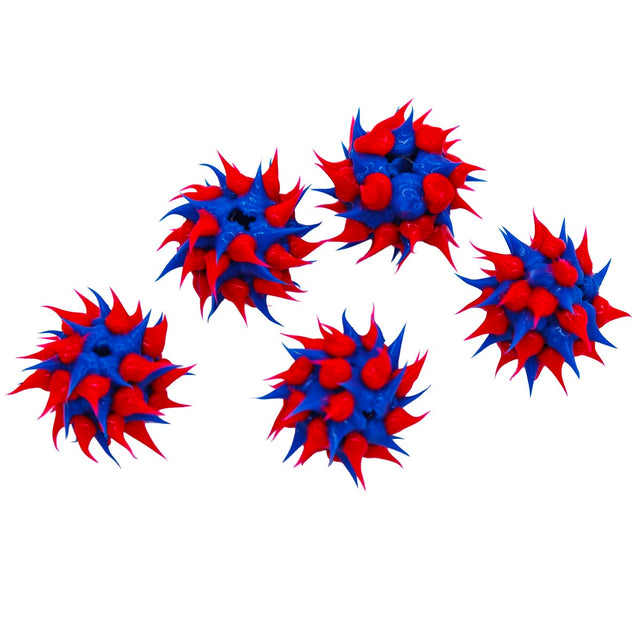 10MS174-92: Rubber Round Blue w/Pink 10mm - 5PPK