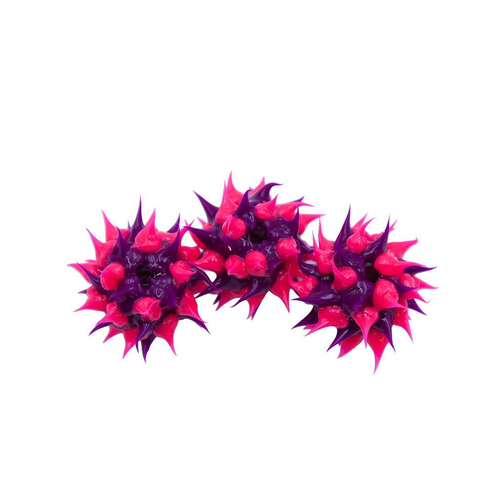 10MS198-92: Rubber Round Purple w/Pink 10mm - 5PPK