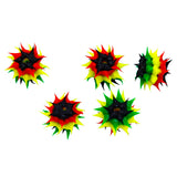 10MS526: Rubber Round Rasta Rainbow 10mm - 5PPK