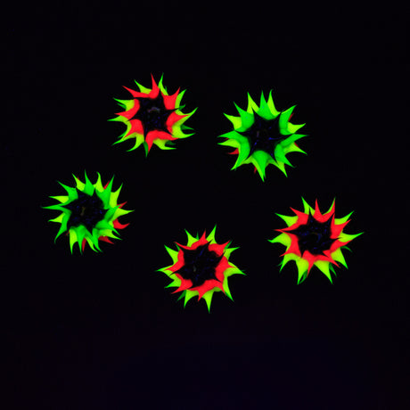 10MS526: Rubber Round Rasta Rainbow 10mm - 5PPK