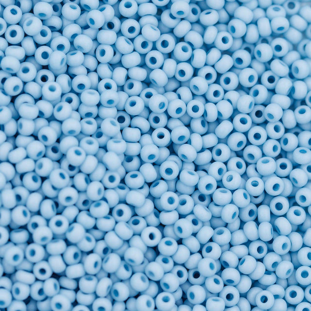 10SB161-TVLR: CZ Seed Bead Opaque Silent Blue 10/0 - 25 Grams