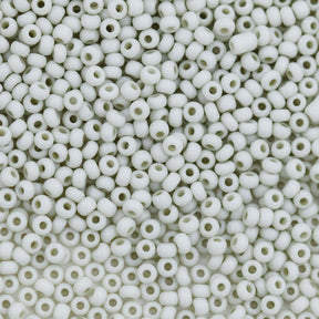 10SB181-TVLR: CZ Seed Bead Opaque White Sage 10/0 - 25 Grams