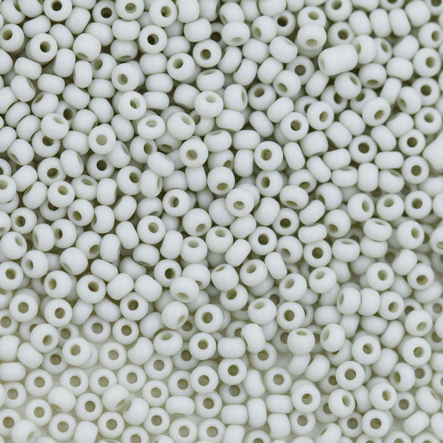 10SB181-TVLR: CZ Seed Bead Opaque White Sage 10/0 - 25 Grams