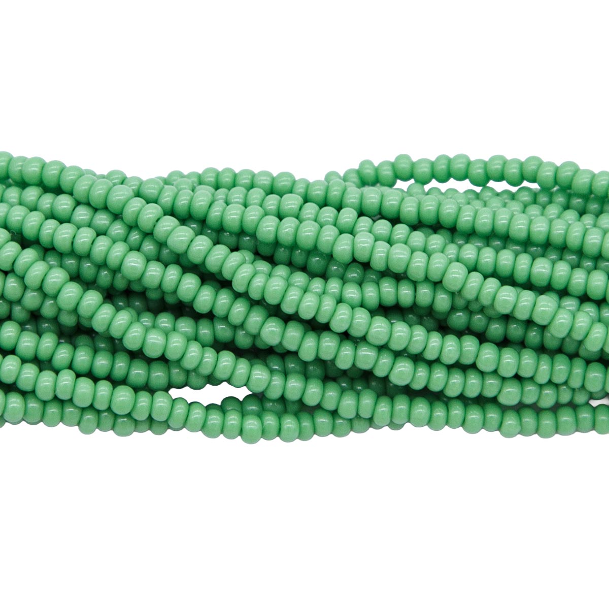 10SB182R: CZ Seed Bead Opaque LT Green 10/0-1HK