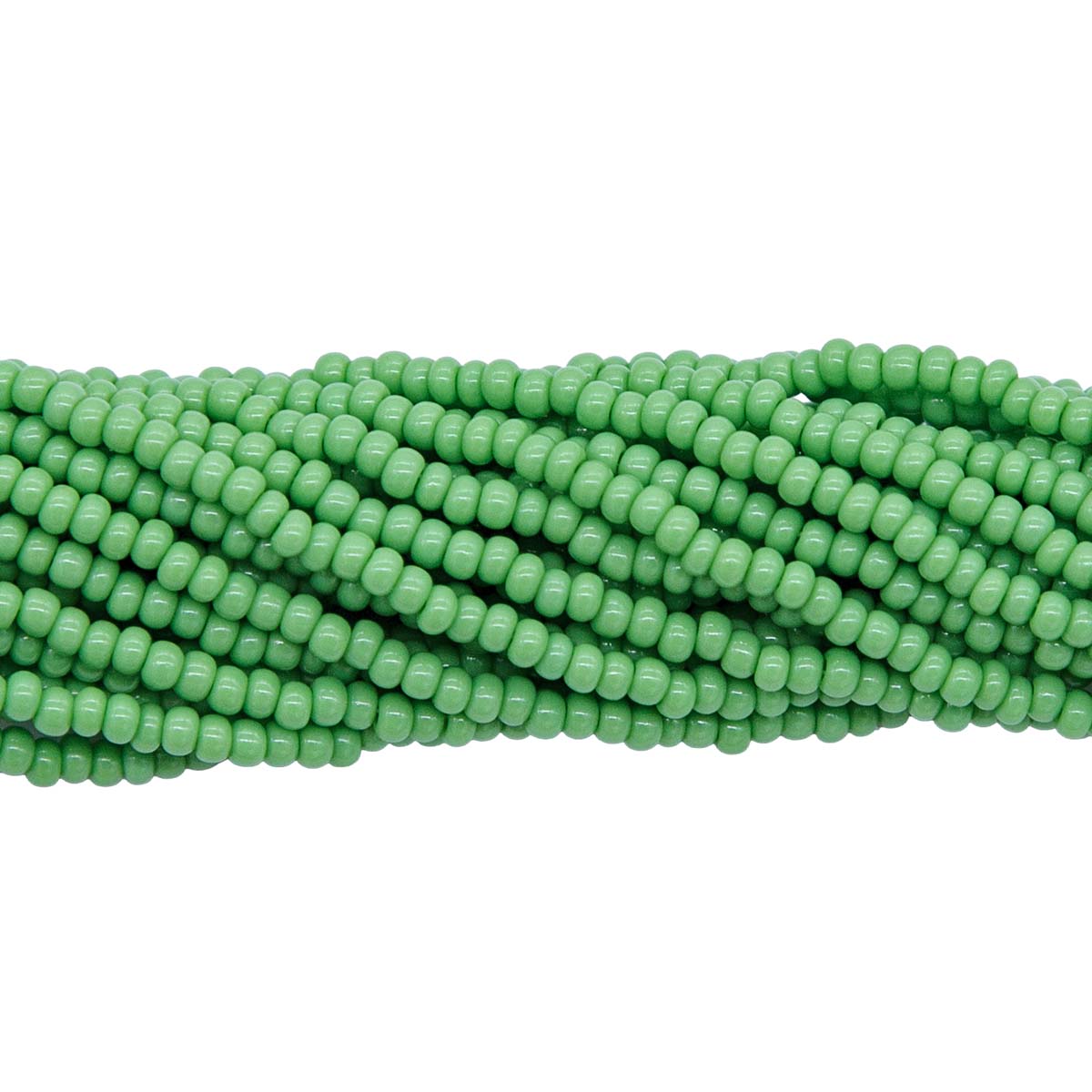 10SB183: CZ Seed Bead Opaque Medium  Green 10/0 5HK