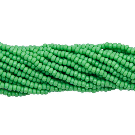 10SB183R: CZ Seed Bead Opaque Medium  Green 10/0-1HK