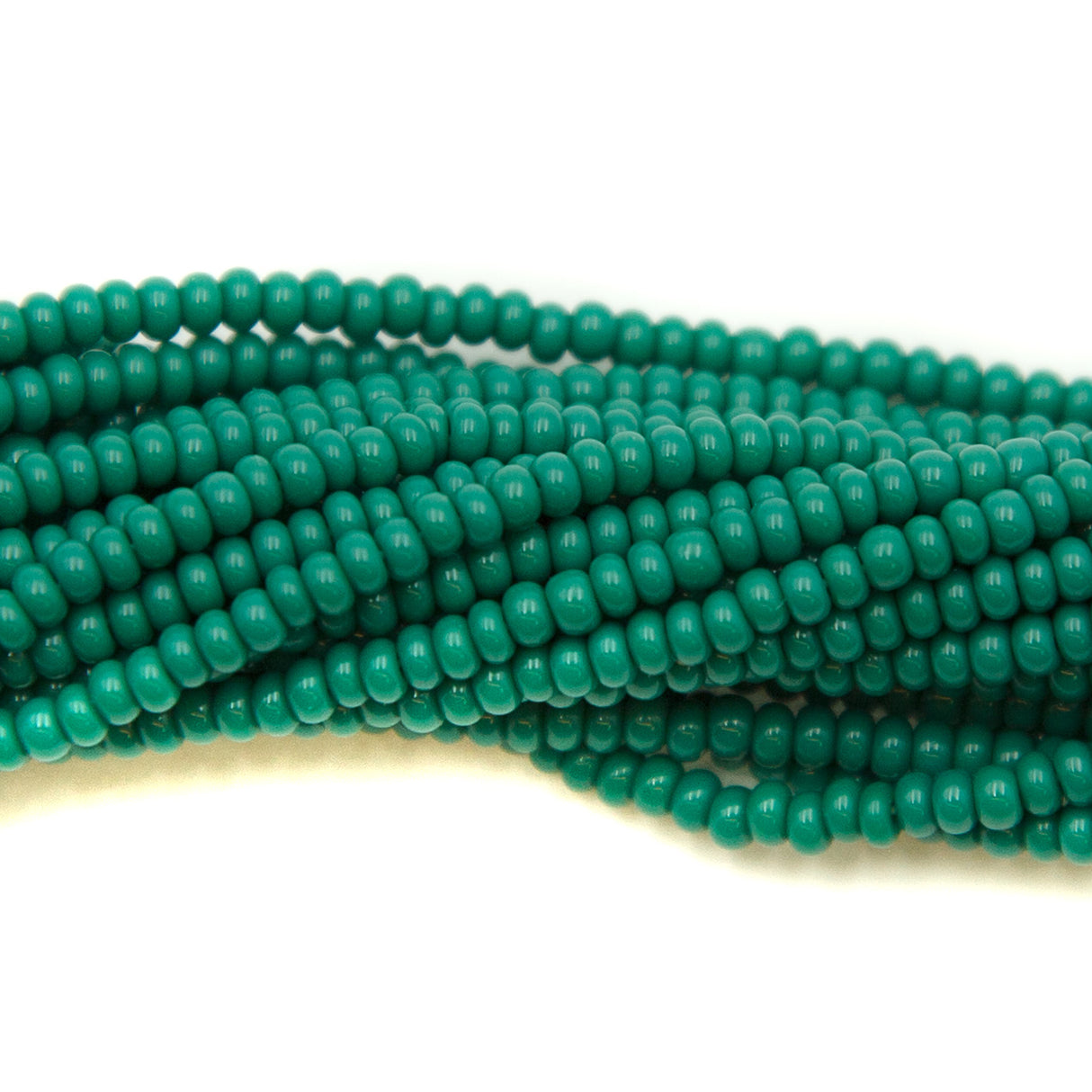 10SB186R: CZ Seed Bead Opaque DK Green 10/0-1HK