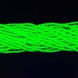 10SB784-NR: CZ Seed Bead Neon Lined Green 10/0 Uv Reactive - 1HK