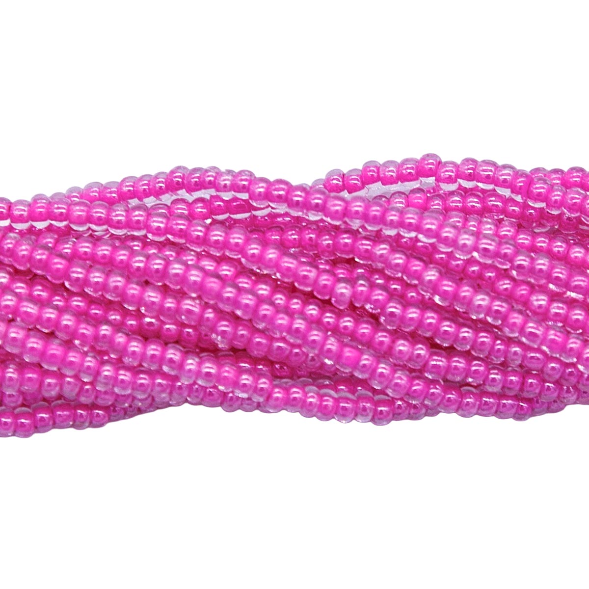 10SB792:  CZ Seed Bead Colorlined Pink 10/0 - 5HK