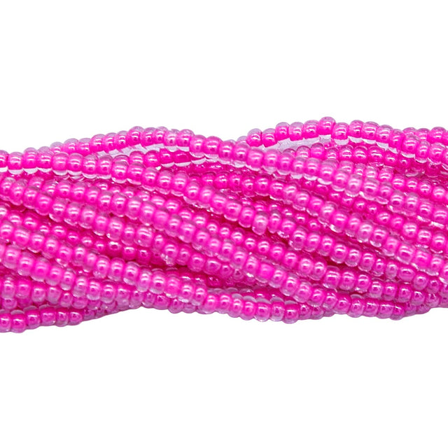 10SB792:  CZ Seed Bead Colorlined Pink 10/0 - 5HK