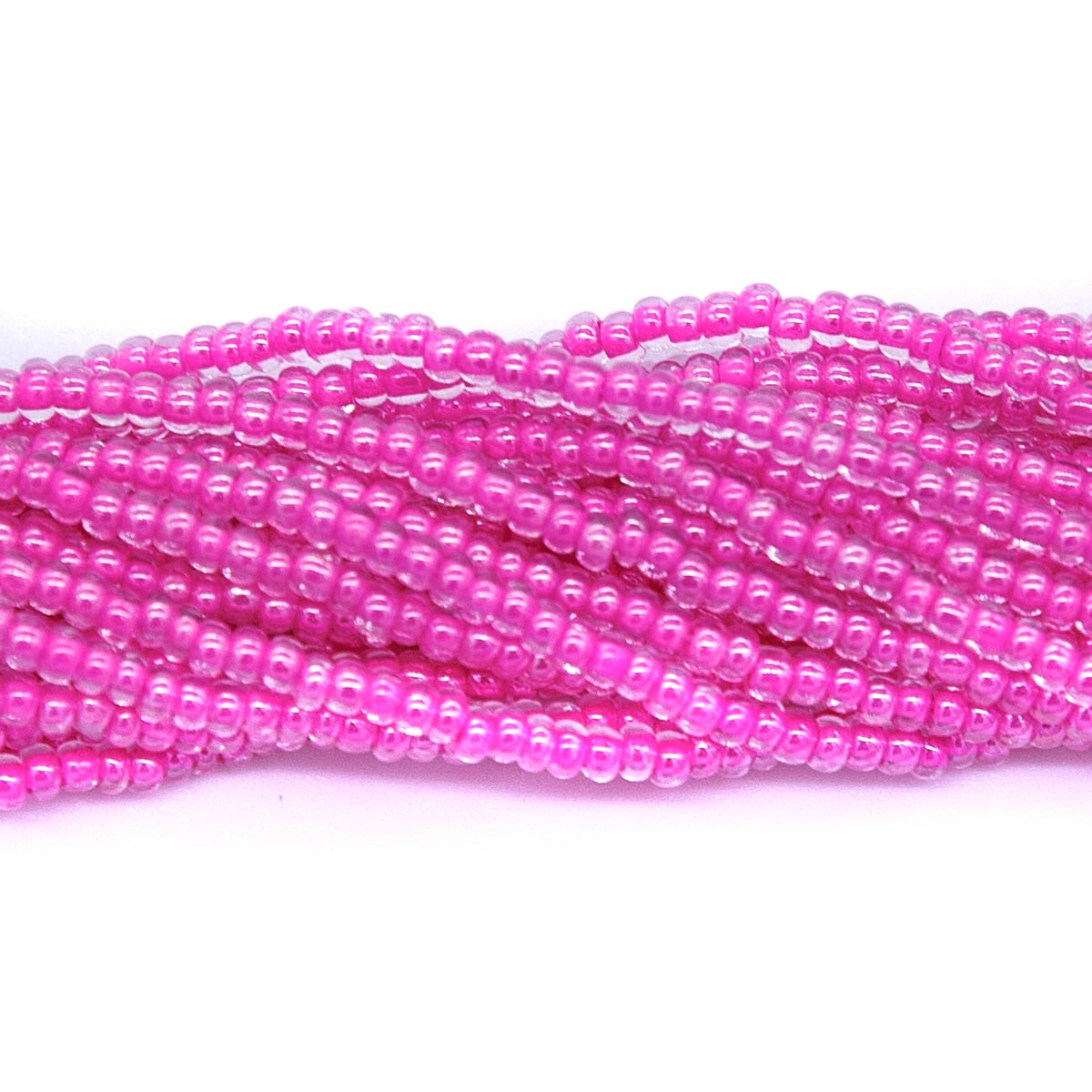 10SB792R: CZ Seed Bead Colorlined Pink 10/0-1HK