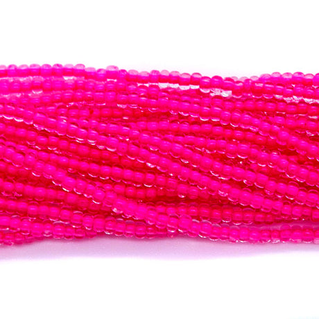 10SB793-NR: CZ Seed Bead Neon Lined Pink 10/0 Uv Reactive-1HK