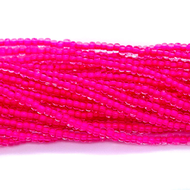 10SB793-NR: CZ Seed Bead Neon Lined Pink 10/0 Uv Reactive-1HK