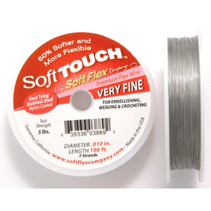 10SFT212-100: Soft Touch Satin Silver .010 7-Strand 5lbs 100FT