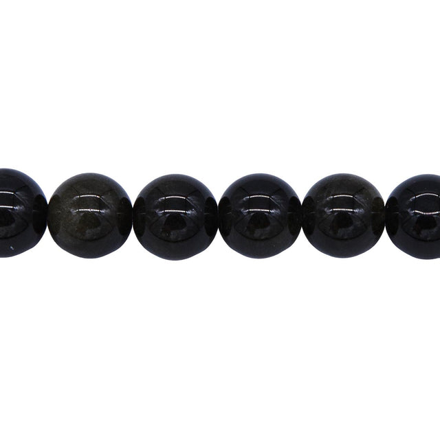 10ST410-G: Golden Obsidian Round 10mm