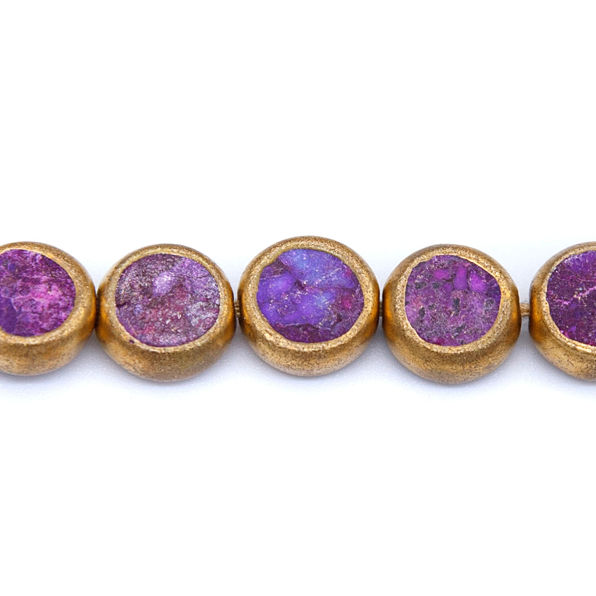10ST413-PC: Purple Turquoise Copper Edge Disc 10mm
