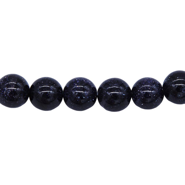 10ST444: Blue Goldstone Round 10mm