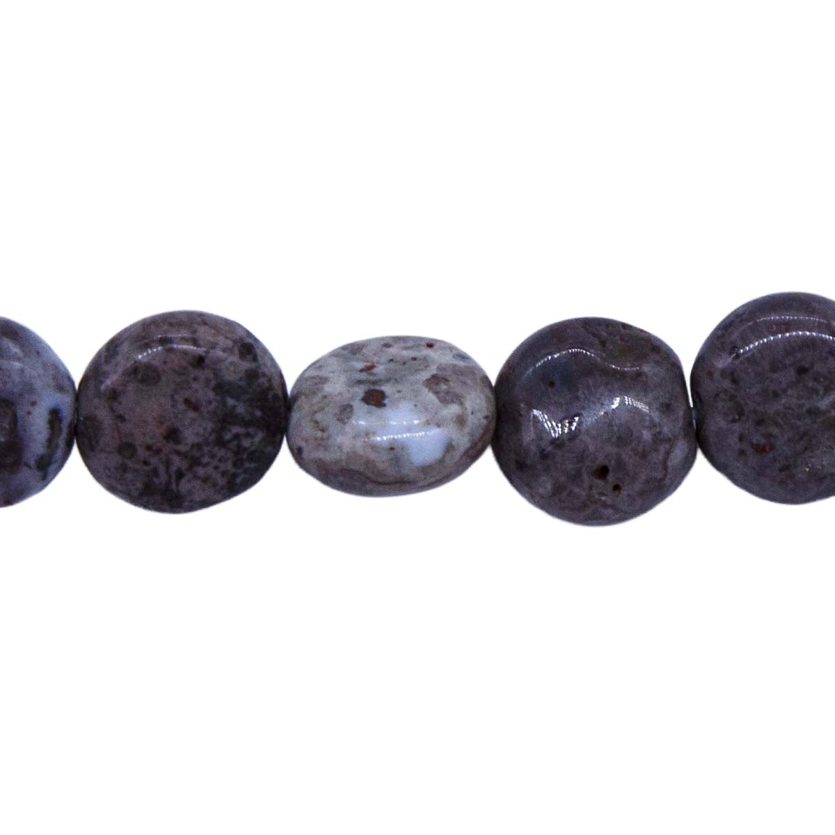 10ST460-O: Owyhee Opal Flat Round 1 Strand 10-12mm
