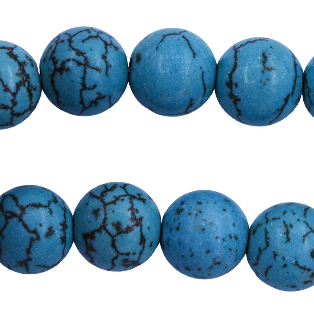 10ST612-TG: Turquoise Green Magnesite Round 9-10mm