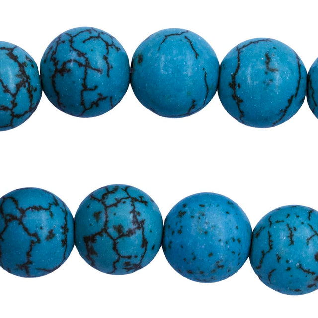 10ST612-TG: Turquoise Green Magnesite Round 9-10mm