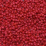 10SV100-38: Vintage Venetian Seed Bead Op Melon Red 10/0